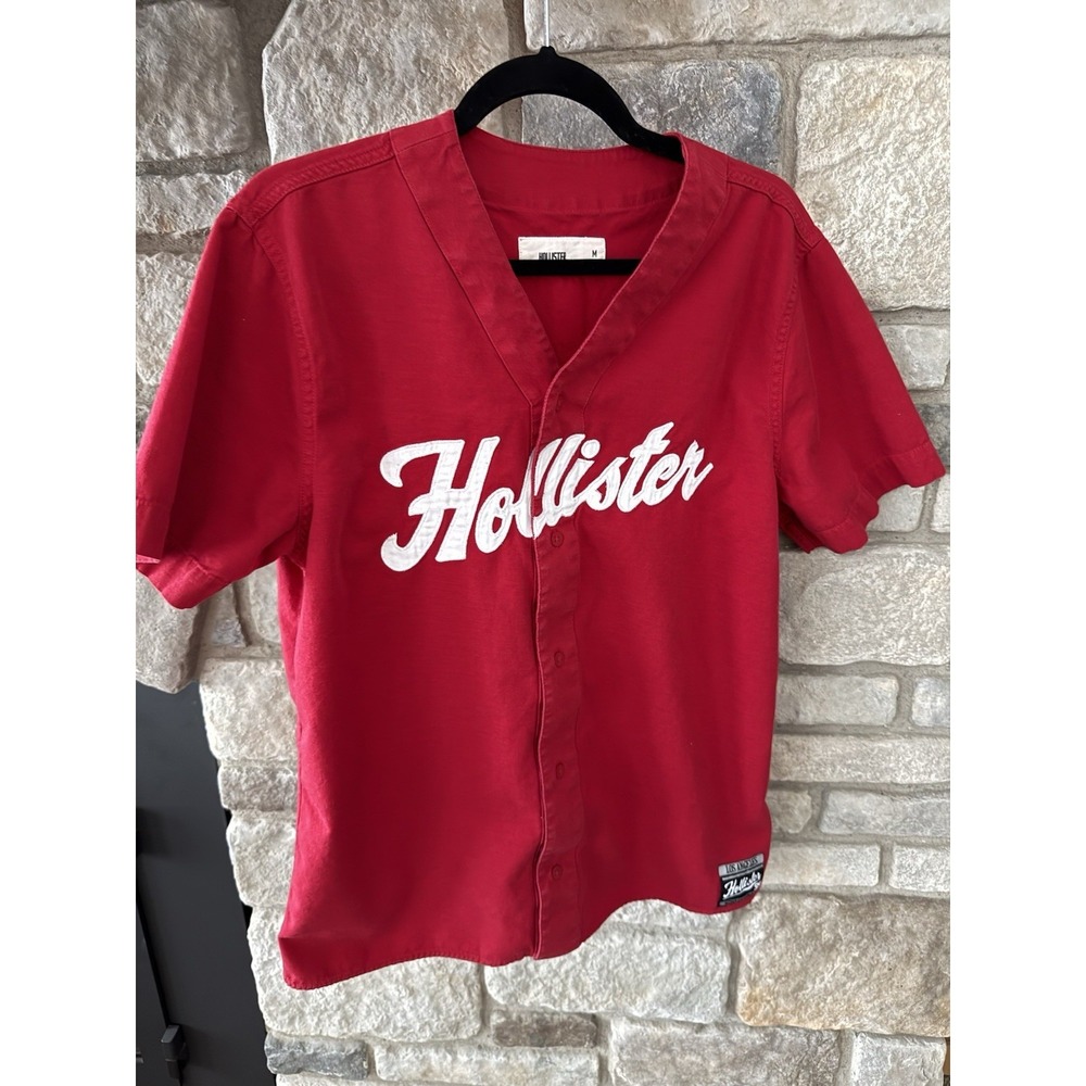 Hollister Mens Jersey Shirt M Baseball Sports Wear Los Angeles Button-Up Acadamy